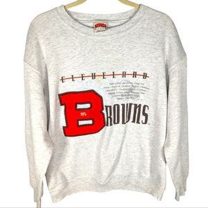 Vintage Nutmeg NFL Cleveland Browns Felt team description sweater crew mens L